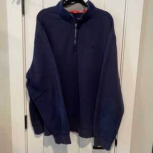 Izod Zip Sweatshirt 2XLT Navy Tall